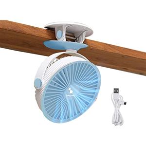 Beper P206VEN420 - Mini Ventilatore con Clip, Portatile, USB e Ricaricabile, 3 Velocità, Inclinabile, Luce LED, Salvaspazio, Silenzioso, Mini Clip Fan