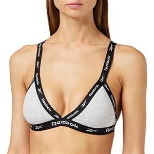 Reebok Donna, Reggiseno, Grigio, Grande