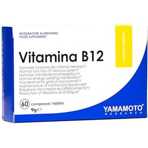 YAMAMOTO NUTRITION Vitamina B12 60 Compresse, Integratore Alimentare che apporta 1000 mcg di Metilcobalamina per Compressa, Sostiene il Sistema Nervoso, Immunitario e Circolatorio