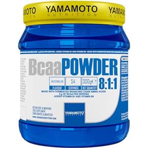 YAMAMOTO NUTRITION Bcaa POWDER 8:1:1 integratore di aminoacidi ramificati in rapporto 8:1:1 300 g (Neutro, 300 grammi)