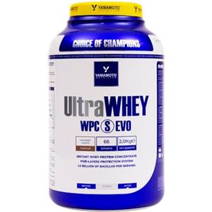 YAMAMOTO NUTRITION Ultra Whey WPC S EVO 2 kg, Integratore Alimentare di Proteine del Siero Concentrate e Spore di Bacillus, Aumento Massa Muscolare, Gusto Cioccolato
