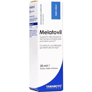 YAMAMOTO RESEARCH Melatovil 20ml, Integratore Alimentare di Melatonina, Supporta la Regolazione del Ciclo Sonno-Veglia e Allevia gli Effetti del Jet Lag, Gusto Miele e Limone