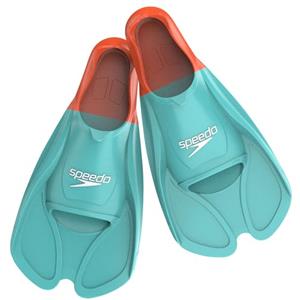 Speedo Biofuse Training Pinne da allenamento per Unisex Adulto, Arctic Glass / Volcanic Orange, 8-9