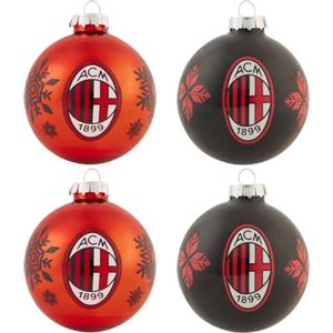 ACM 1899 AC Milan Palline di Natale, Set di 4 Palline Decorative, Bocce per Albero di Natale