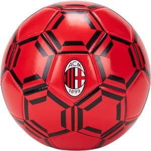 ACM 1899 AC Milan Pallone da Calcio, per Partite e Allenamento, Rosso/Nero, Taglia 1