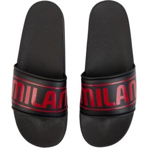 A.C. Milan Ciabatte con Fascia, Ciabatte per la Spiaggia e per Casa, Prodotto Ufficiale, Nero, Taglia 38/39