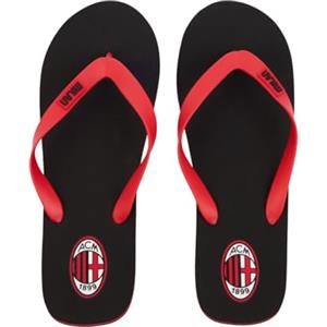 A.C. Milan Infradito, Ciabatte Estive da Mare e Spiaggia, Prodotto Ufficiale, Nero, Taglia 44/45