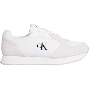 Calvin Klein Donna Sneakers Running Laceup Sock Sportive, Bianco (Bright White/Black), 40