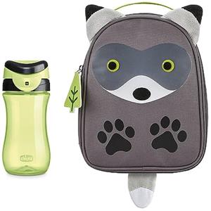 Chicco Kit Borsa Termica Procione e Tazza Travel Cup, Pratico Kit Composto da Portapappa Termico, Forma Procione e Tazza Travel Cup Verde, 350 ml, Apertura e Chiusura Ermetica, 2 Anni +