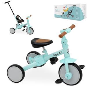 Interbaby Triciclo Evolutivo 5 in 1 per Bambini Interbaby | Triciclo Bambini 1 Anno a 5 | De | Da Triciclo a Bicicletta Con o Senza Pedali | Versatile e Adattabile | Colore Verde