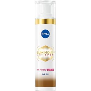 NIVEA Luminous 630 Antimacchia Fluido CC SPF30 3-EN-1 (1 x 40 ml), CC Cream con tripla azione, crema solare viso con colore, tonalità scura