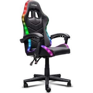Trust GXTrust 704 Roniq Sedia da Gaming RGB con 178 Colori ed Effetti, Poltrona per Ufficio con Luci a LED, Regolabile in Altezza, Reclinabile, Videogiochi, Nero