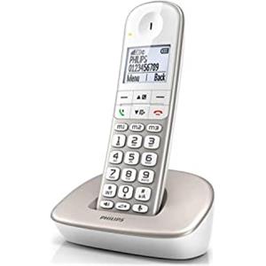 Philips XL4901S/38 Telefono Cordless Digitale (DECT) - Cellulare per Anziani - Schermo Retroilluminato, Vivavoce, Modalità Eco, Volumeboost - Bianca