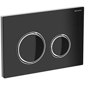 Geberit, Placca di Comando Sigma21 115.884.SJ.1, per risciacquo a 2 quantità, Colore Metallizzato Cromato, Nero 115884SJ1