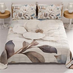 PETTI Artigiani Italiani - Copriletto Piazza e Mezza Estivo 220x260cm 100 g/m² Double Face, Trapuntino Piazza e Mezza Primaverile, Trapunta Leggera, Floreale 16, 100% Made in Italy