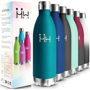 HoneyHolly Borraccia Termica, 18/8 Acciaio Inox Bottiglia Termica - 1000ML - Senza BPA Borraccia Palestra, Isolato Sottovuoto, Antigoccia, Bottiglia Acqua Termos per Scuola, Sport, Ufficio