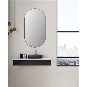 Talos Picasso Design Specchio nero 50 x 90 cm - Elegante specchio da parete con cornice in alluminio - ideale per bagno e ambiente moderno - Specchio da bagno di alta qualità in oro