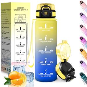 HoneyHolly Borraccia Bambini, 500ML, A prova di perdite Borracce, Riutilizzabile Borraccia Motivazionale, Semplice e Portatile, Bottiglia Acqua per Corsa, Bicicletta, Lavoro, Scuola, Water Bottle