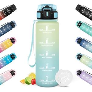 HoneyHolly Borraccia, 500ML A prova di perdite Borraccia Motivazionale, Riutilizzabile Borraccia Bambini, Semplice e Portatile, Bottiglia Acqua per Corsa, Bicicletta, Lavoro, Scuola, Borracce