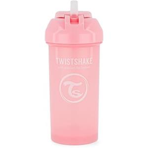 Twistshake Bicchiere Sippy Baby con Cannuccia 360ml,Bottiglie D'acqua per Bambini a Prova di Perdite Antigoccia per i più Piccoli, di Cannuccia Senza BPA, Sippy da Allenamento, Rosa Chiaro