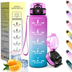 HoneyHolly Borraccia Bambini, 500ML, A prova di perdite Borracce, Riutilizzabile Borraccia Motivazionale, Semplice e Portatile, Bottiglia Acqua per Corsa, Bicicletta, Lavoro, Scuola, Water Bottle