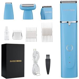 BarberBoss tagliabarba uomo, tagliacapelli uomo, kit di toelettatura uomo, tagliacapelli uomo, tagliacapelli per uomo Taglio di capelli, pulizia del viso, taglio di capelli, 4 pettini guida QR-6053