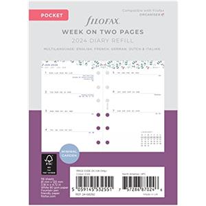 Filofax Settimana Pocket Garden su due pagine 2025
