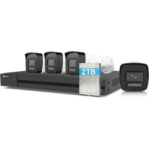Ezviz Kit Videosorveglianza 4K con NVR 8CH e 4 Telecamere H3K, Visione Notturna a Colori, Impermeabile IP67