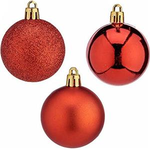 Krist+ Palline di Natale Ø 5 cm 24 Unità Rosso Plastica