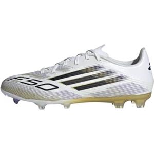 adidas Scarpe da calcio unisex F50 League Firm Ground Football Boots, Cloud White Core Black Gold Metallic, 42 2/3 EU