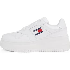 Tommy Jeans Donna Sneakers con Suola Alta Retro Basket Flatform Essential Scarpe, Bianco (White), 38