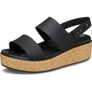 Crocs Brooklyn Cork Low Wedge, Sandali Donna, Nero, 41/42 EU