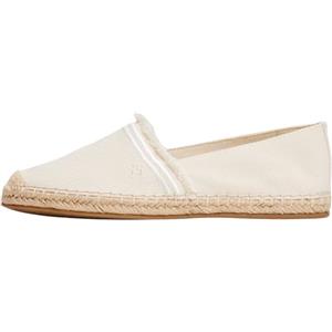 Tommy Hilfiger Espadrillas Donna Frange Canvas Punta Chiusa con Logo, Mussola Beige, 40 EU