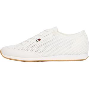 Tommy Hilfiger Donna Sneakers Running Low Profile con Mesh, Bianco (Ecru), 40