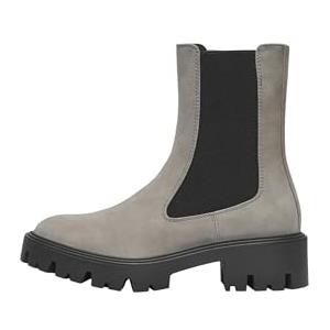 ONLY Onlbetty-1 Nubuck Pu Boot-Noos, Nabuk Donna, Grigio-Alloy, 38 EU