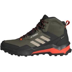 adidas Uomo Terrex AX4 Mid Gore-Tex Hiking Shoes, Olive Strata/Wonder Beige/Core Black, 38 2/3 EU