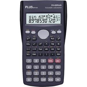 Plus Office - Calcolatrice scientifica per ingegneri, scuola e università, display a 2 linee (10 + 2 cifre), Funzioni iperboliche e trigonometriche, FX-82 Plus, colore nero