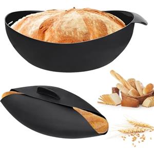 WOUYTPE 2 Pezzi Ciotola per Pane Ovale 3 in 1, Stampo in Silicone per Pane, Stampo per Pane in Silicone, Facile da Sformare, Ideale per Cuocere Dolci, Torte, Pane Integrale e Altro Ancora