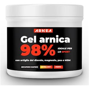 ARNEA Arnica per cavalli uso umano, super forte, con artiglio del diavolo, gel 98%, effetto riscaldante, Formato extra 550 ml, made in italy