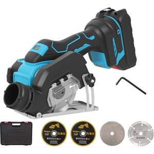 Eznaobo Sega e circolare a batteria per Makita 18 V, mini sega circolare da 3 pollici, senza spazzole, 4 lame, profondità di taglio 22 mm