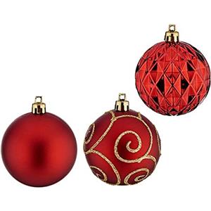 Krist+ Palline di Natale Ø 6 cm 6 Unità Rosso Plastica