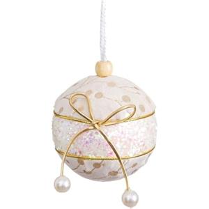 BigBuy Christmas Palline di Natale Bianco Oro Polyfoam Tessuto Fiocco 10 x 10 x 10 cm (3 pezzi)