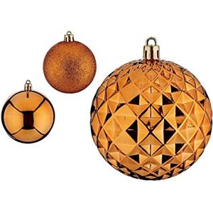 Krist+ Palle di Natale Ø 8 cm Arancione PVC