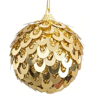 BigBuy Christmas Palline di Natale dorate in plastica Polyfoam 10 x 10 x 10 cm (3 pezzi)