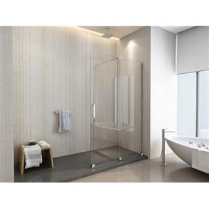 LANERI Parete Doccia tipo WALK-IN Scorrevole vetro 8 MM anticalcare reversibile Telaio Cromato (166-170 cm)