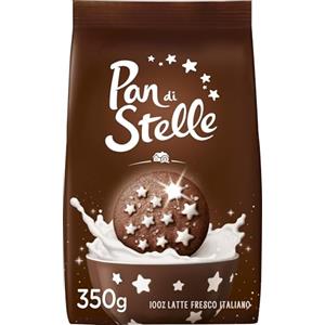 Pan di Stelle Biscotti Frollini con Cacao, Cioccolato e Latte Fresco Italiano, Colazione Ricca di Gusto, 350 g