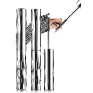 Lestpola Iron Wand Mascara nero, 2 pezzi di mascara impermeabile con spazzola in metallo, lunga usura 3D curling, resistente alle sbavature, washable Metal Lash Extension Mascara lunghezza e volume, trucco