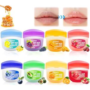 SHOWHEEL Lip Therapy 8 Pezzi, Burrocacao Labbra, Balsamo Idratante per Labbra, Idratanti, per la Cura Delle Labbra, Schiarire le Rughe