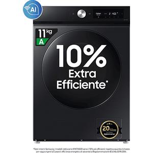SAMSUNG WD11DB7B85GBU3 LAVASCIUGA, Caricamento frontale, capacità lavaggio 11 kg, asciugatura 6 25 programmi, Profondità 60 cm, Nero, Classe A