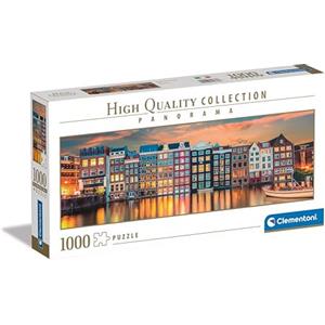 Clementoni Collection - Puzzle 1000 Pezzi Panorama per Adulti e Ragazzi, Bright Amsterdam, Idea Regalo, Made in Italy, 98x33 cm, 39838